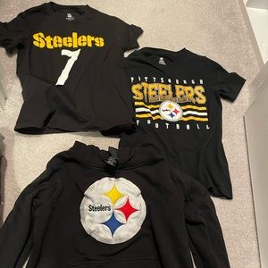 Boys size 8/10/12 pittburgh Steelers bundle- 2 t shirts and 1 sweatshirt